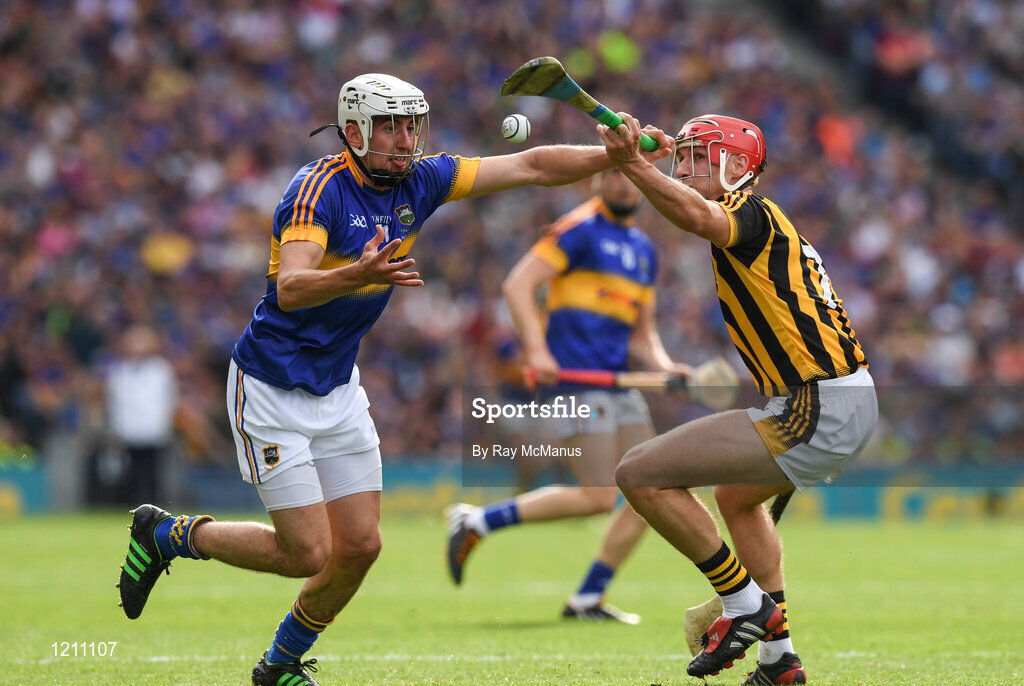 4 September 2016; Patrick Maher of Tipperary in action against Cillian Buckley of Kilkenny during the GAA Hurling All-Ireland Senior Championship Final match between Kilkenny and Tipperary at Croke Park in Dublin. Photo by Ray McManus/Sportsfile