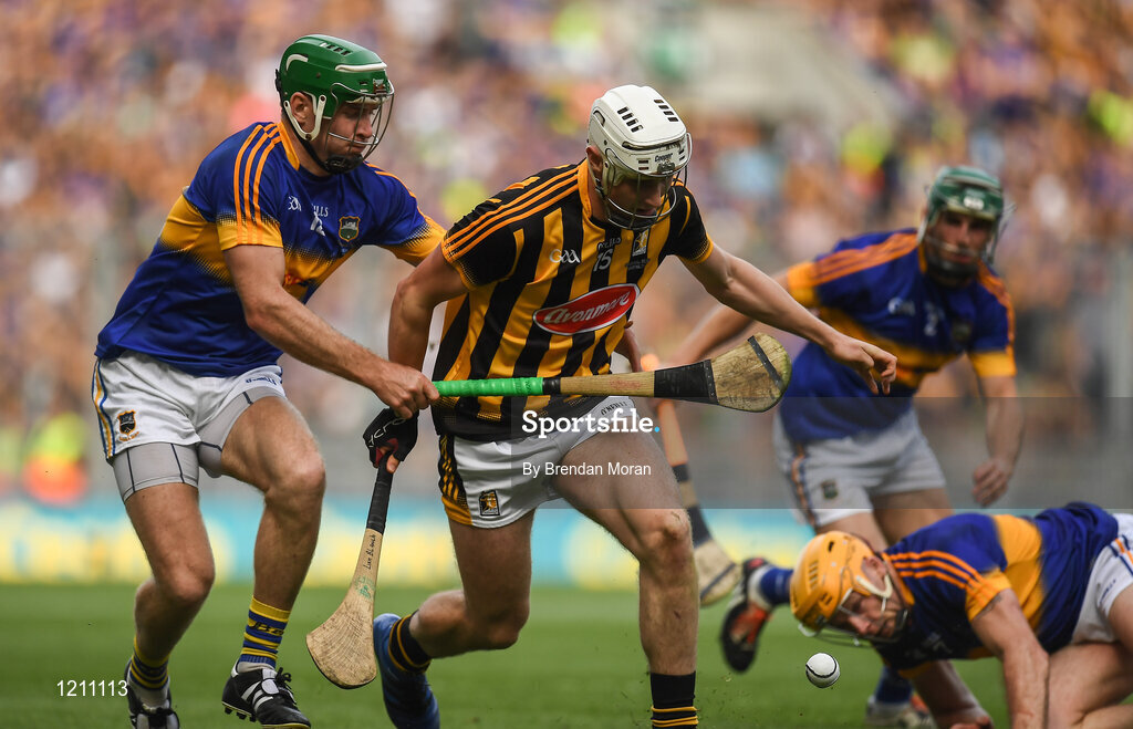 4 September 2016; Liam Blanchfield of Kilkenny in action against Noel McGrath of Tipperary during the GAA Hurling All-Ireland Senior Championship Final match between Kilkenny and Tipperary at Croke Park in Dublin. Photo by Brendan Moran/Sportsfile
