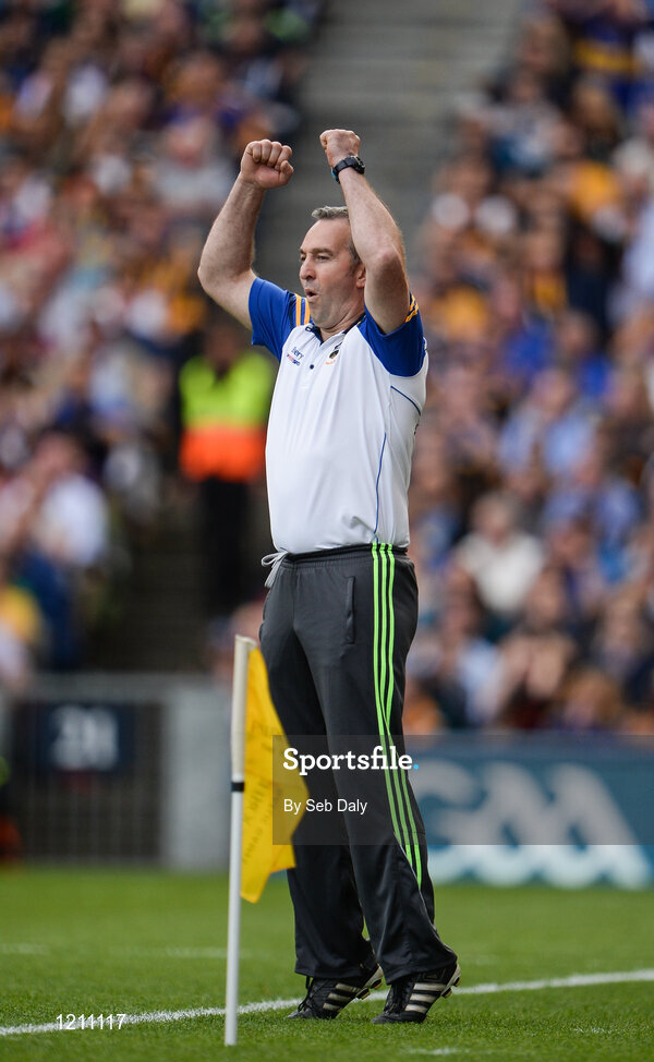 4 September 2016; Tipperary manager Michael Ryan reacts following a missed opportiunity during the GAA Hurling All-Ireland Senior Championship Final match between Kilkenny and Tipperary at Croke Park in Dublin. Photo by Seb Daly/Sportsfile