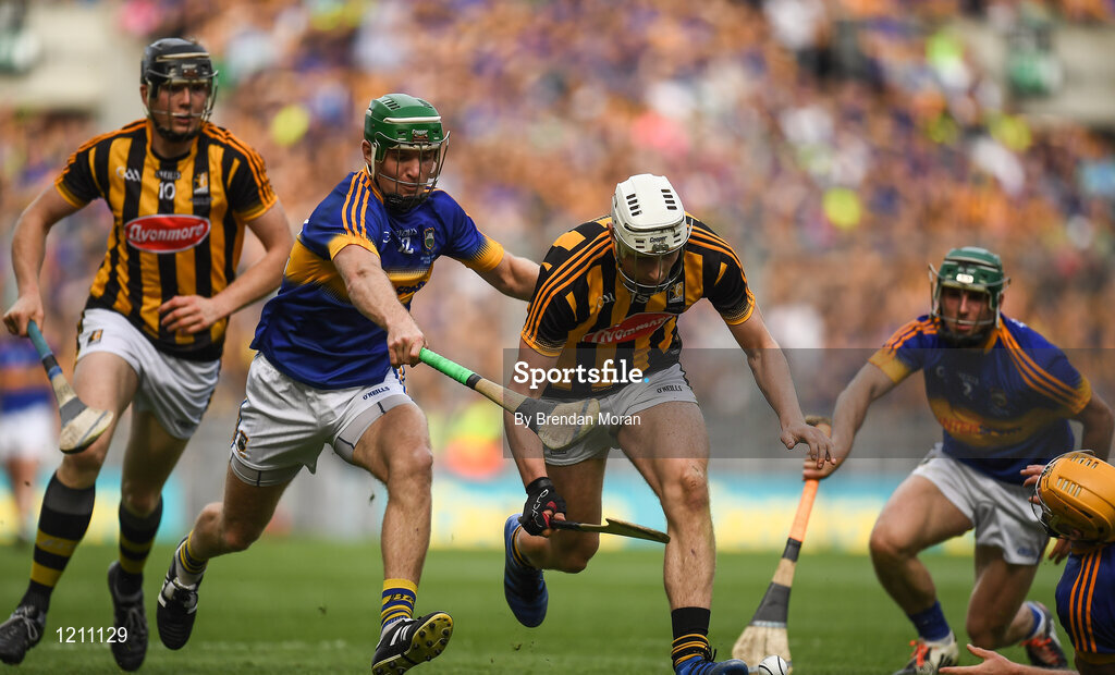 4 September 2016; Liam Blanchfield of Kilkenny in action against Noel McGrath of Tipperary during the GAA Hurling All-Ireland Senior Championship Final match between Kilkenny and Tipperary at Croke Park in Dublin. Photo by Brendan Moran/Sportsfile