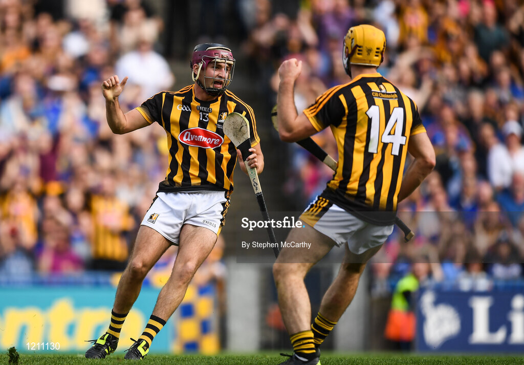 4 September 2016; Kevin Kelly of Kilkenny celebrates after scoring his side's first goal during the GAA Hurling All-Ireland Senior Championship Final match between Kilkenny and Tipperary at Croke Park in Dublin. Photo by Stephen McCarthy/Sportsfile