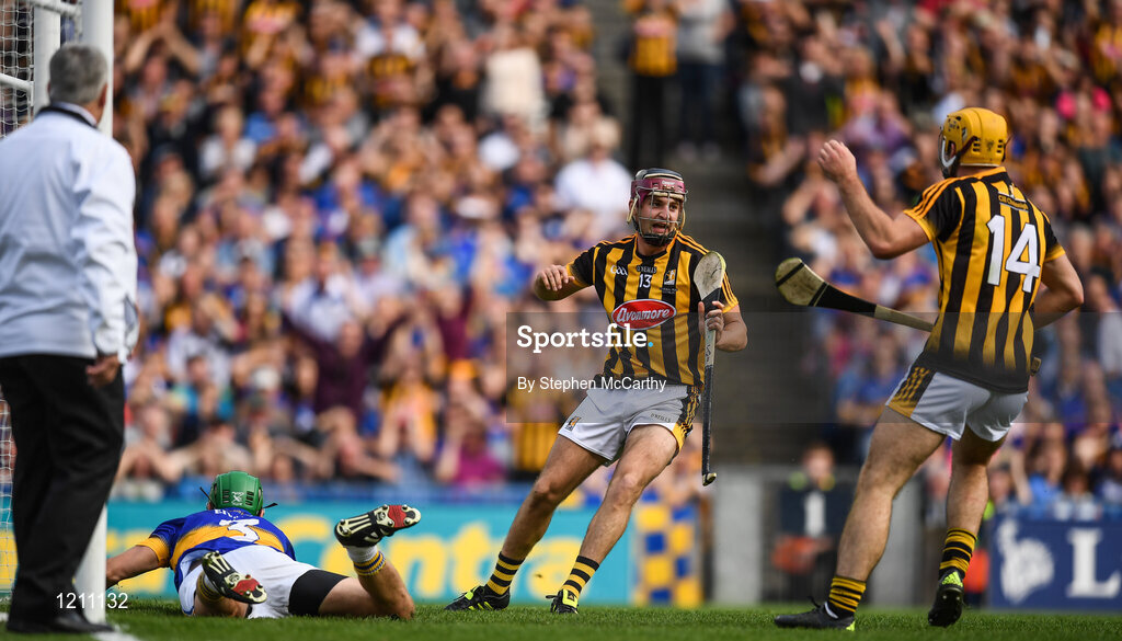 4 September 2016; Kevin Kelly of Kilkenny celebrates after scoring his side's first goal during the GAA Hurling All-Ireland Senior Championship Final match between Kilkenny and Tipperary at Croke Park in Dublin. Photo by Stephen McCarthy/Sportsfile