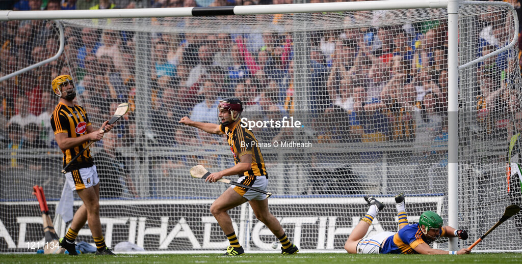 4 September 2016; Kevin Kelly of Kilkenny celebrates after scoring his side's first goal during the GAA Hurling All-Ireland Senior Championship Final match between Kilkenny and Tipperary at Croke Park in Dublin. Photo by Piaras Ó Mídheach/Sportsfile