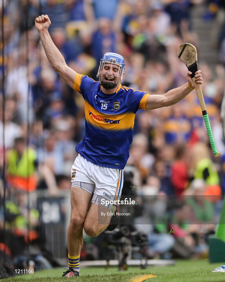 4 September 2016; John McGrath of Tipperary celebrates after scoring his side's second goal during the GAA Hurling All-Ireland Senior Championship Final match between Kilkenny and Tipperary at Croke Park in Dublin. Photo by Eóin Noonan/Sportsfile
