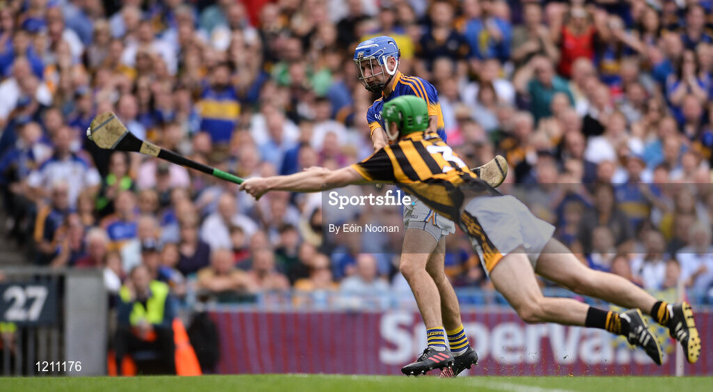 4 September 2016; John McGrath of Tipperary scoring his side's second goal during the GAA Hurling All-Ireland Senior Championship Final match between Kilkenny and Tipperary at Croke Park in Dublin. Photo by Eóin Noonan/Sportsfile