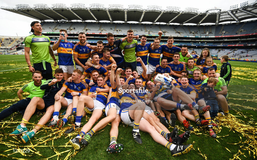 4 September 2016; Tipperary players celebrate following the GAA Hurling All-Ireland Senior Championship Final match between Kilkenny and Tipperary at Croke Park in Dublin. Photo by Stephen McCarthy/Sportsfile