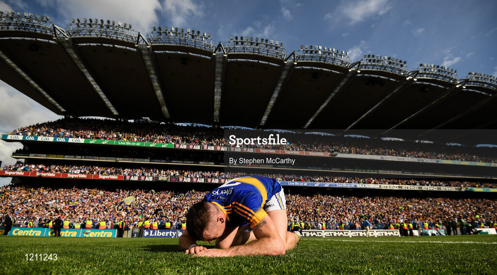 4 September 2016; Pádraic Maher of Tipperary following his side's vicotry in the GAA Hurling All-Ireland Senior Championship Final match between Kilkenny and Tipperary at Croke Park in Dublin. Photo by Stephen McCarthy/Sportsfile