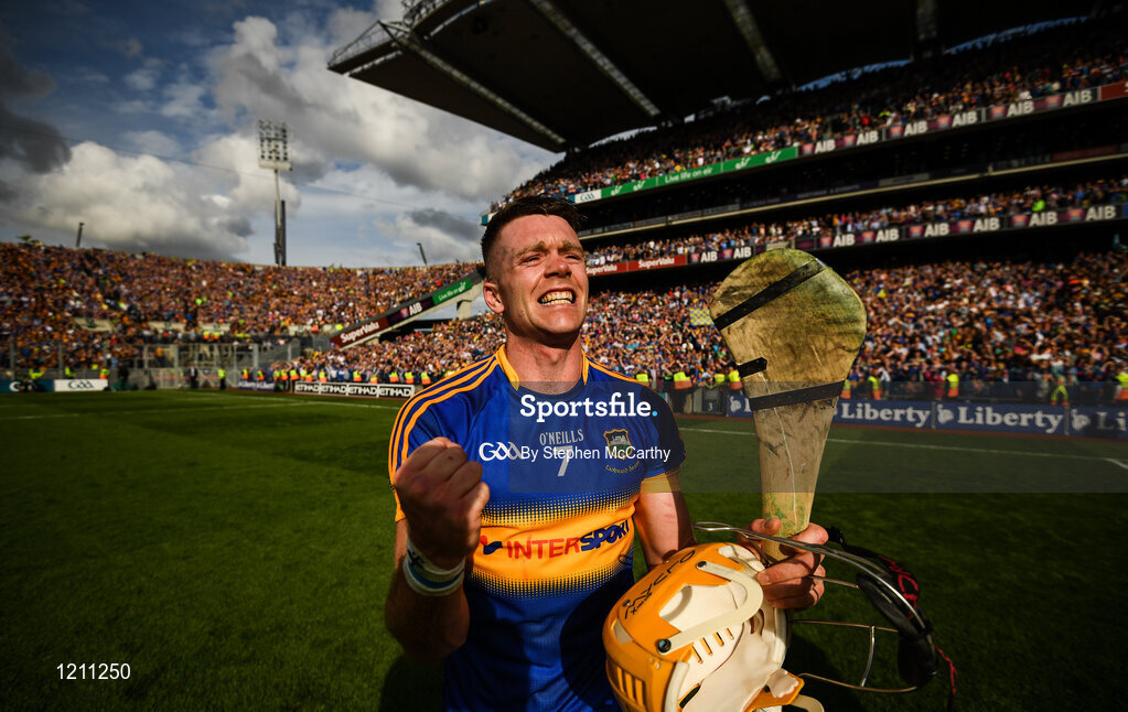 4 September 2016; Pádraic Maher of Tipperary following his side's victory in the GAA Hurling All-Ireland Senior Championship Final match between Kilkenny and Tipperary at Croke Park in Dublin. Photo by Stephen McCarthy/Sportsfile
