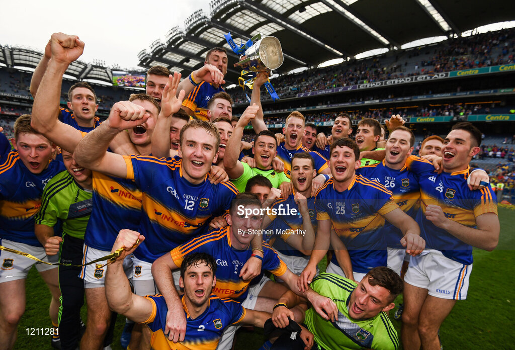 4 September 2016; Tipperary players celebrate following the GAA Hurling All-Ireland Senior Championship Final match between Kilkenny and Tipperary at Croke Park in Dublin. Photo by Stephen McCarthy/Sportsfile
