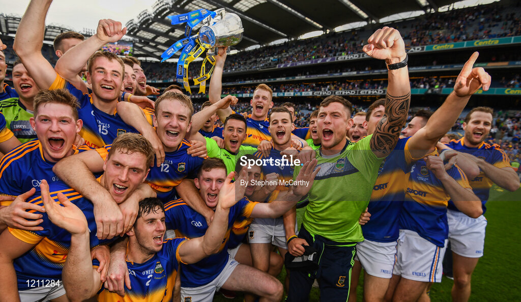 4 September 2016; Tipperary players celebrate following the GAA Hurling All-Ireland Senior Championship Final match between Kilkenny and Tipperary at Croke Park in Dublin. Photo by Stephen McCarthy/Sportsfile