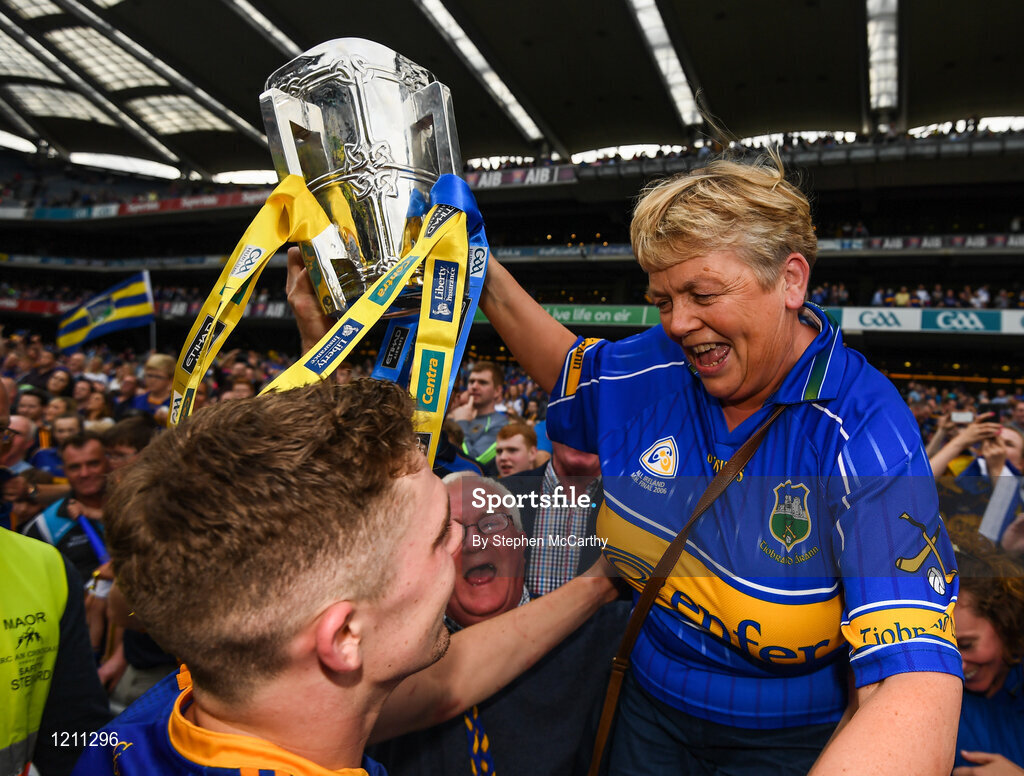 4 September 2016; Helen Maher congratulates her son Ronan following his side's victory in the GAA Hurling All-Ireland Senior Championship Final match between Kilkenny and Tipperary at Croke Park in Dublin. Photo by Stephen McCarthy/Sportsfile