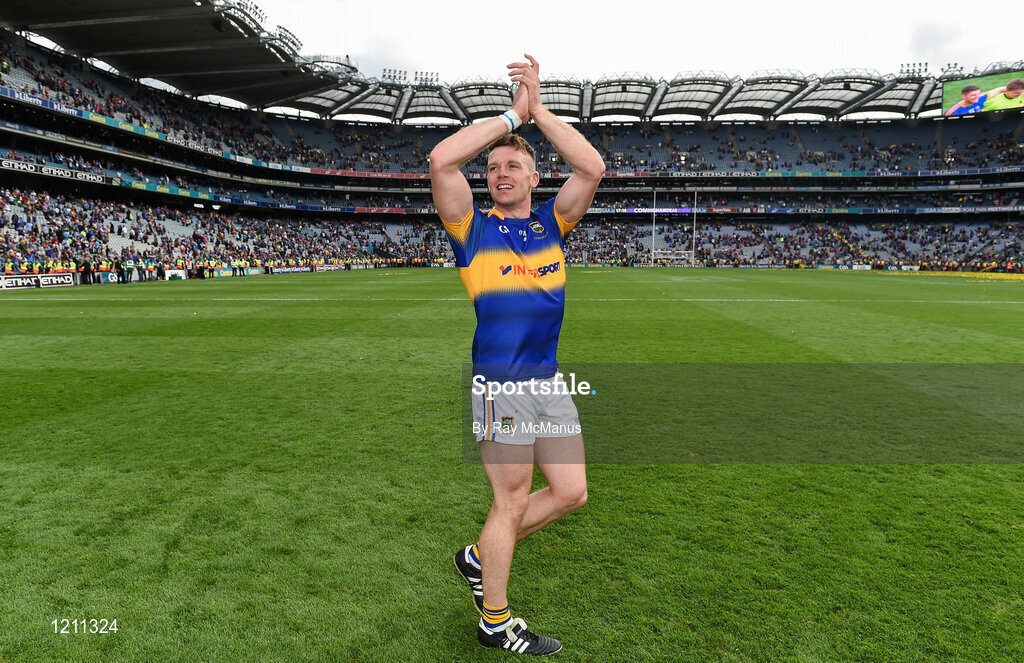 4 September 2016; Pádraic Maher of Tipperary celebrates after the GAA Hurling All-Ireland Senior Championship Final match between Kilkenny and Tipperary at Croke Park in Dublin. Photo by Ray McManus/Sportsfile