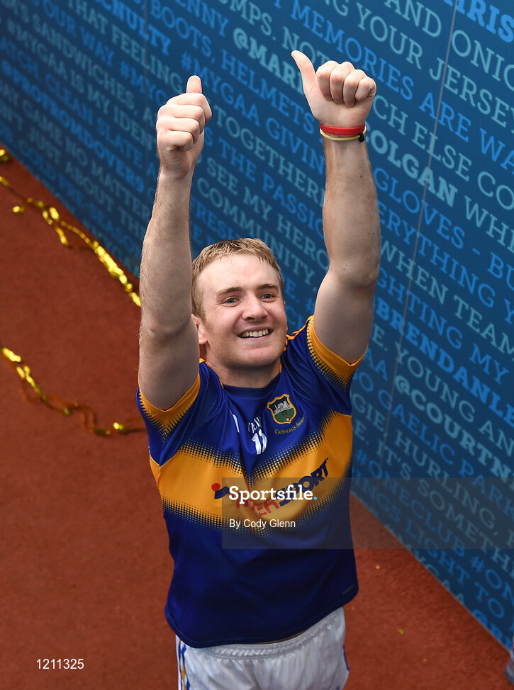 4 September 2016; Noel McGrath of Tipperary celebrates as he leaves the pitch following the GAA Hurling All-Ireland Senior Championship Final match between Kilkenny and Tipperary at Croke Park in Dublin. Photo by Cody Glenn/Sportsfile