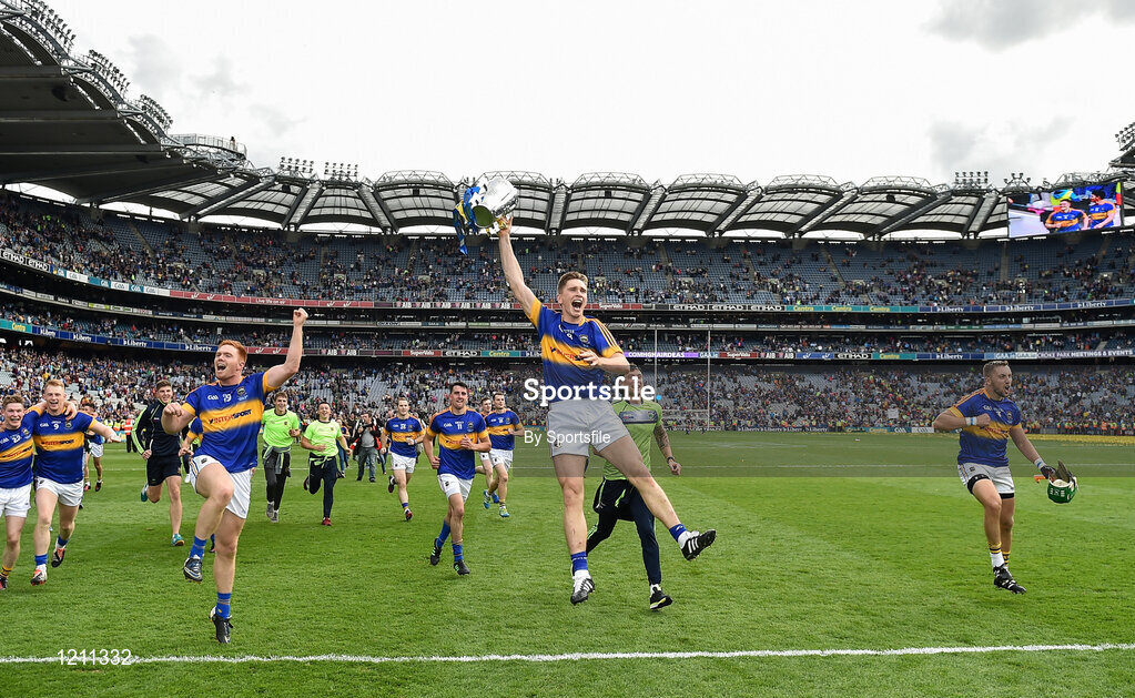 4 September 2016; Brendan Maher of Tipperary celebrates after the GAA Hurling All-Ireland Senior Championship Final match between Kilkenny and Tipperary at Croke Park in Dublin. Photo by Sportsfile