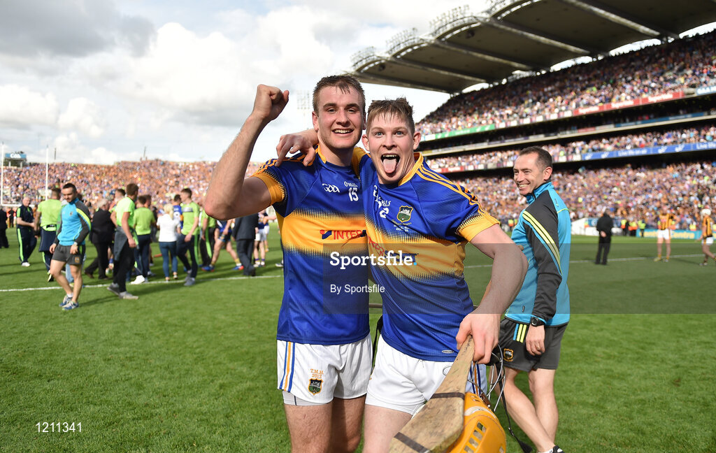 4 September 2016; John McGrath, left, and Donagh Maher of Tipperary celebrate after the GAA Hurling All-Ireland Senior Championship Final match between Kilkenny and Tipperary at Croke Park in Dublin. Photo by Sportsfile