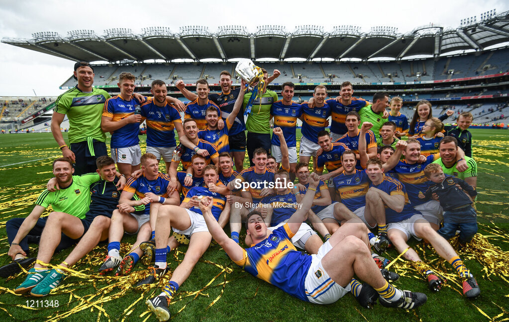 4 September 2016; Tipperary players celebrate following the GAA Hurling All-Ireland Senior Championship Final match between Kilkenny and Tipperary at Croke Park in Dublin. Photo by Stephen McCarthy/Sportsfile