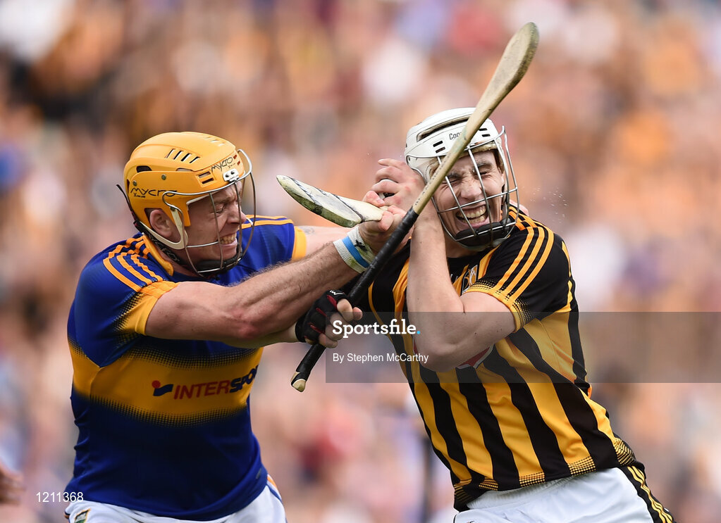 4 September 2016; Liam Blanchfield of Kilkenny in action against Pádraic Maher of Tipperary during the GAA Hurling All-Ireland Senior Championship Final match between Kilkenny and Tipperary at Croke Park in Dublin. Photo by Stephen McCarthy/Sportsfile