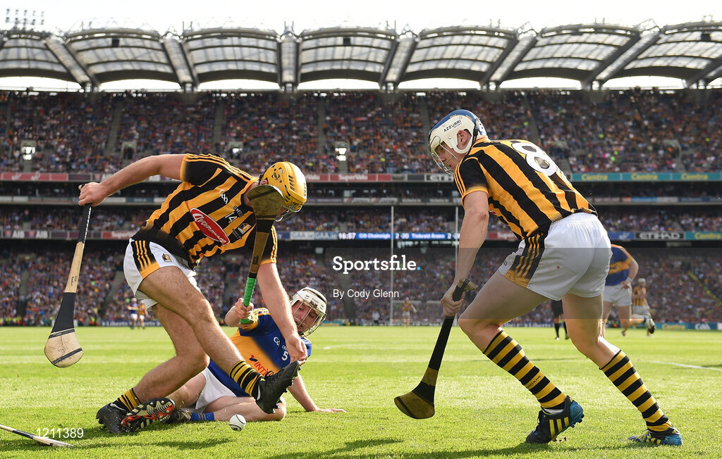 4 September 2016; Colin Fennelly of Kilkenny is stopped by Séamus Kennedy of Tipperary during the GAA Hurling All-Ireland Senior Championship Final match between Kilkenny and Tipperary at Croke Park in Dublin. Photo by Cody Glenn/Sportsfile