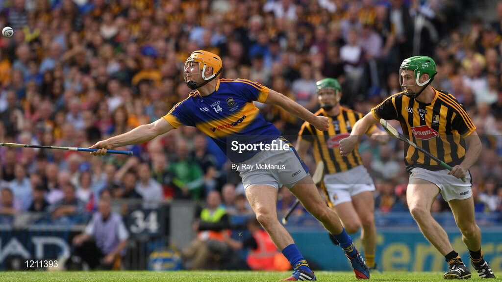 4 September 2016; Séamus Callanan of Tipperary in action against Joey Holden of Kilkenny during the GAA Hurling All-Ireland Senior Championship Final match between Kilkenny and Tipperary at Croke Park in Dublin. Photo by Ray McManus/Sportsfile