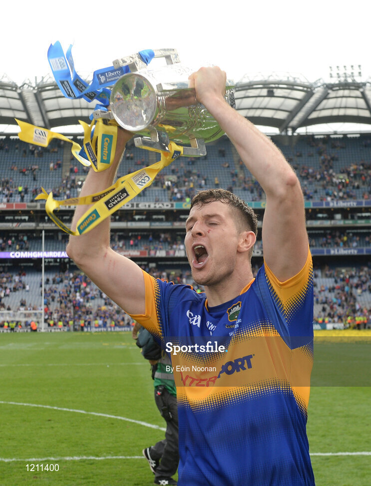 4 September 2016; Séamus Callanan of Tipperary lifts the Liam MacCarthy cup after the GAA Hurling All-Ireland Senior Championship Final match between Kilkenny and Tipperary at Croke Park in Dublin. Photo by Eóin Noonan/Sportsfile