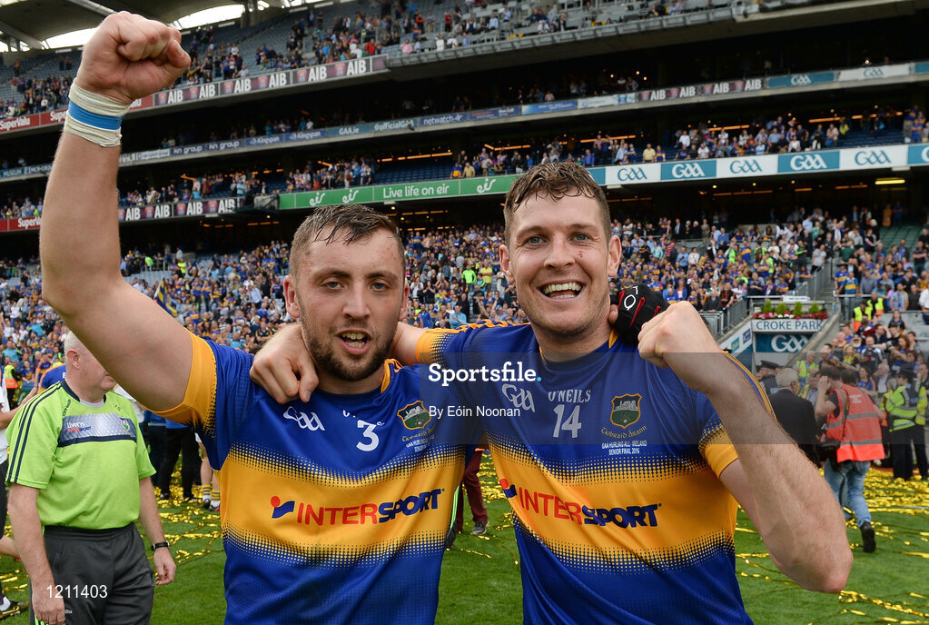 4 September 2016; James Barry, left, and Séamus Callanan of Tipperary after the GAA Hurling All-Ireland Senior Championship Final match between Kilkenny and Tipperary at Croke Park in Dublin. Photo by Eóin Noonan/Sportsfile