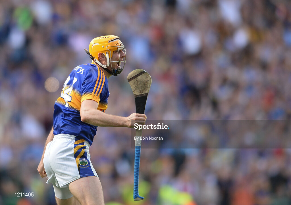 4 September 2016; Séamus Callanan of Tipperary celebrates as referee Brian Gavin blows the final whistle during the GAA Hurling All-Ireland Senior Championship Final match between Kilkenny and Tipperary at Croke Park in Dublin. Photo by Eóin Noonan/Sportsfile