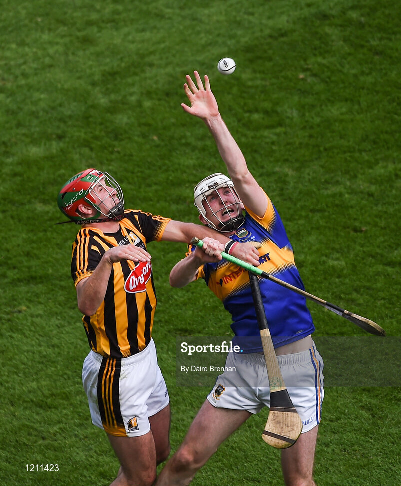 4 September 2016; Séamus Kennedy of Tipperary in action against Eóin Larkin of Kilkenny during the GAA Hurling All-Ireland Senior Championship Final match between Kilkenny and Tipperary at Croke Park in Dublin. Photo by Daire Brennan/Sportsfile