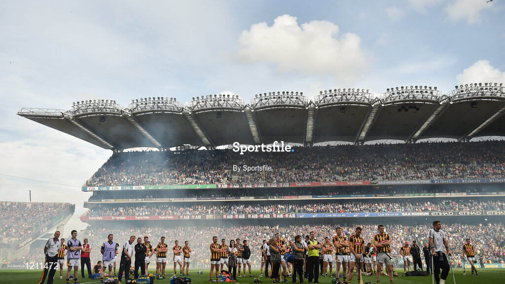 4 September 2016; A dejected Kilkenny team following the GAA Hurling All-Ireland Senior Championship Final match between Kilkenny and Tipperary at Croke Park in Dublin. Photo by Sportsfile