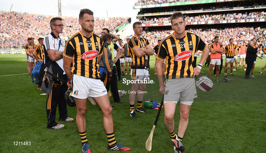 4 September 2016; Kilkenny team-mates Jackie Tyrrell, left, and Lester Ryan dejected following the GAA Hurling All-Ireland Senior Championship Final match between Kilkenny and Tipperary at Croke Park in Dublin. Photo by Cody Glenn/Sportsfile