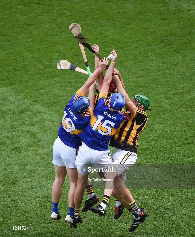 4 September 2016; Jason Forde, left, and John McGrath of Tipperary in action against Cillian Buckley, left, and Shane Prendergast of Kilkenny during the GAA Hurling All-Ireland Senior Championship Final match between Kilkenny and Tipperary at Croke Park in Dublin. Photo by Daire Brennan/Sportsfile