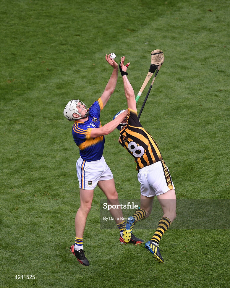 4 September 2016; Ronan Maher of Tipperary in action against TJ Reid of Kilkenny during the GAA Hurling All-Ireland Senior Championship Final match between Kilkenny and Tipperary at Croke Park in Dublin. Photo by Daire Brennan/Sportsfile