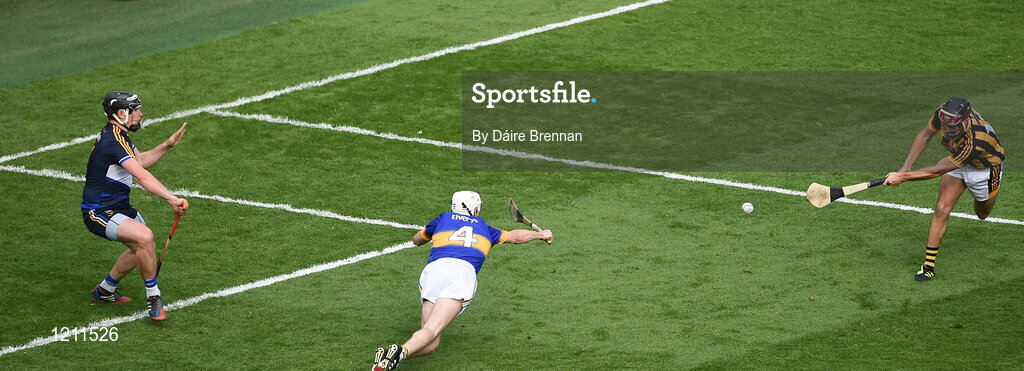 4 September 2016; Kevin Kelly of Kilkenny has his shot saved by Tipperary goalkeeper Darren Gleeson during the GAA Hurling All-Ireland Senior Championship Final match between Kilkenny and Tipperary at Croke Park in Dublin. Photo by Daire Brennan/Sportsfile