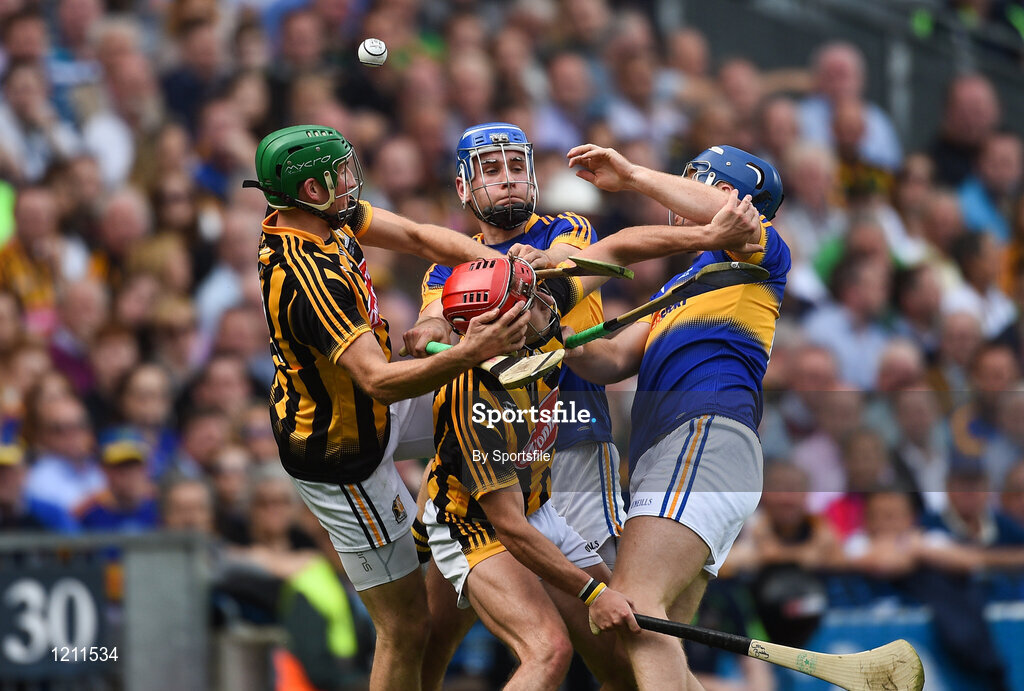 4 September 2016; Shane Prendergast, left, and Cillian Buckley of Kilkenny in action against John McGrath and Jason Forde, right, of Tipperary during the GAA Hurling All-Ireland Senior Championship Final match between Kilkenny and Tipperary at Croke Park in Dublin. Photo by Sportsfile