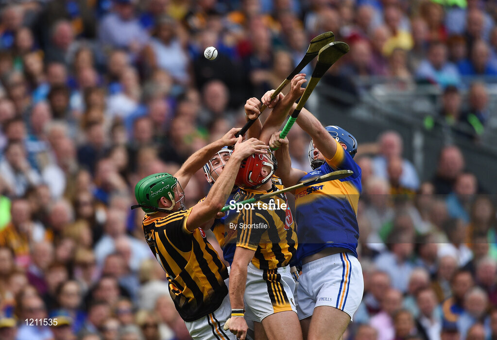 4 September 2016; Shane Prendergast, left, and Cillian Buckley of Kilkenny in action against John McGrath and Jason Forde, right, of Tipperary during the GAA Hurling All-Ireland Senior Championship Final match between Kilkenny and Tipperary at Croke Park in Dublin. Photo by Sportsfile