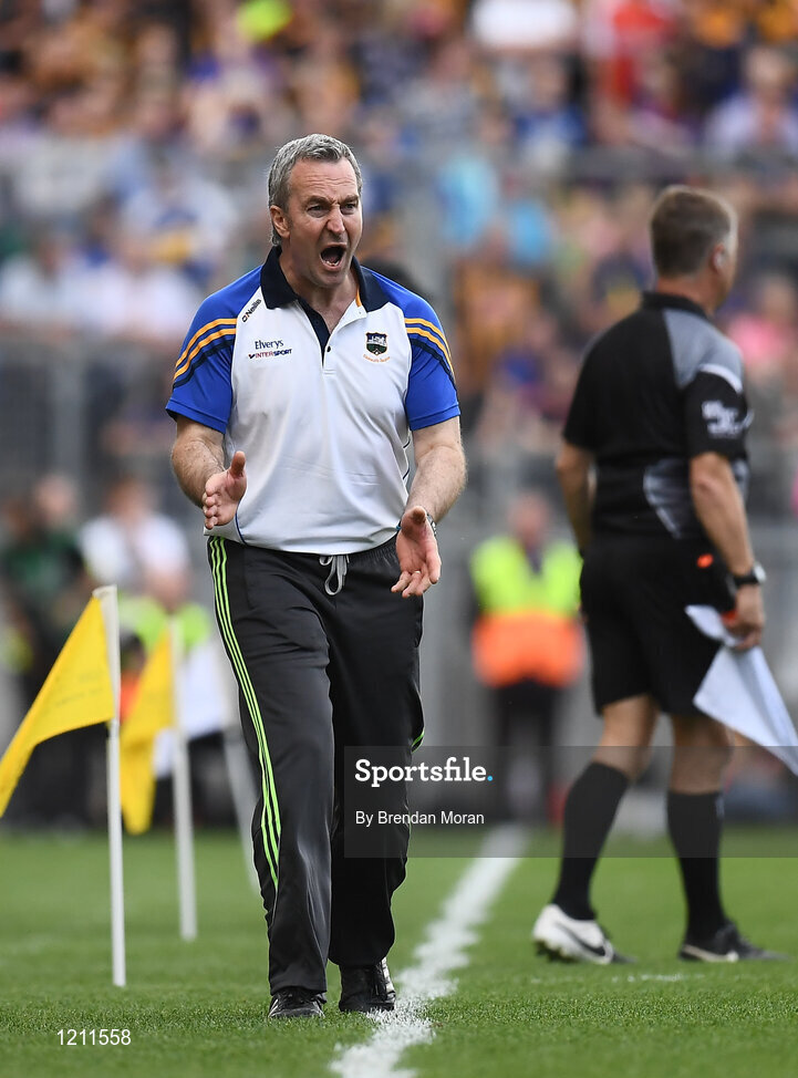 4 September 2016; Tipperary manager Michael Ryan during the GAA Hurling All-Ireland Senior Championship Final match between Kilkenny and Tipperary at Croke Park in Dublin. Photo by Brendan Moran/Sportsfile
