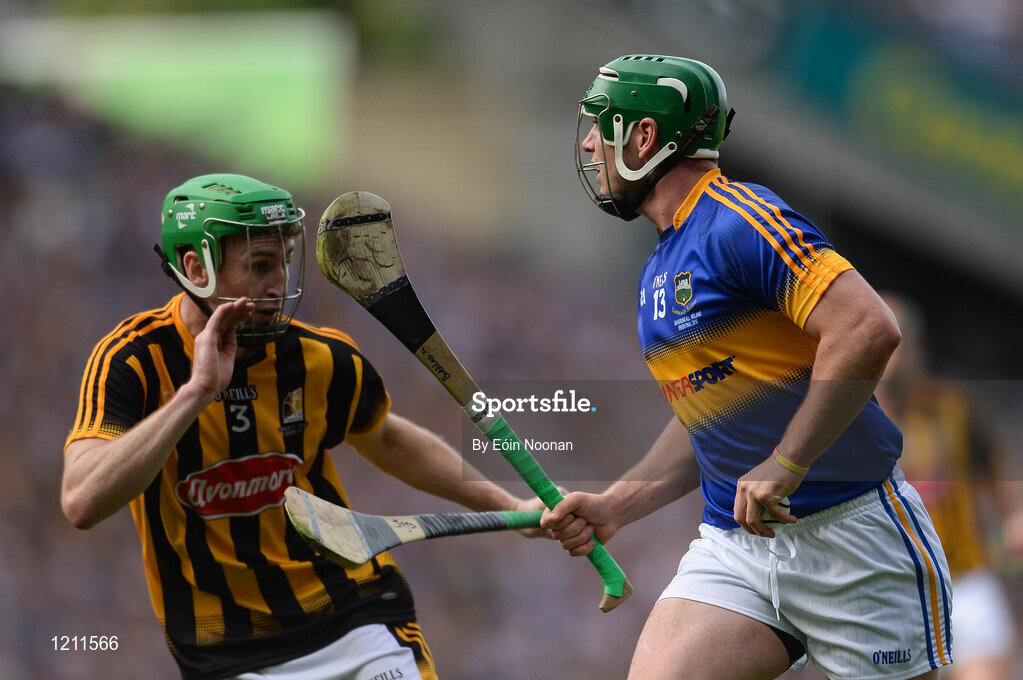 4 September 2016; John O’Dwyer of Tipperary  in action against Joey Holden of Kilkenny  during the GAA Hurling All-Ireland Senior Championship Final match between Kilkenny and Tipperary at Croke Park in Dublin. Photo by Eóin Noonan/Sportsfile