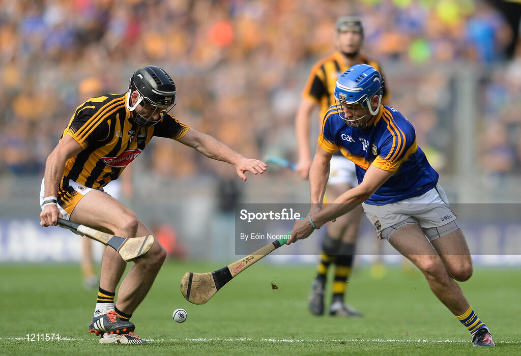 4 September 2016; John McGrath of Tipperary in action against Conor Fogarty of Kilkenny during the GAA Hurling All-Ireland Senior Championship Final match between Kilkenny and Tipperary at Croke Park in Dublin. Photo by Eóin Noonan/Sportsfile