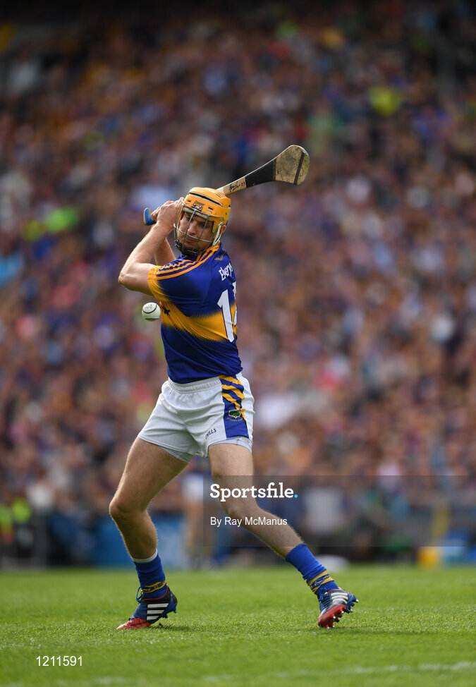4 September 2016; Séamus Callanan of Tipperary takes a free during the GAA Hurling All-Ireland Senior Championship Final match between Kilkenny and Tipperary at Croke Park in Dublin. Photo by Ray McManus/Sportsfile