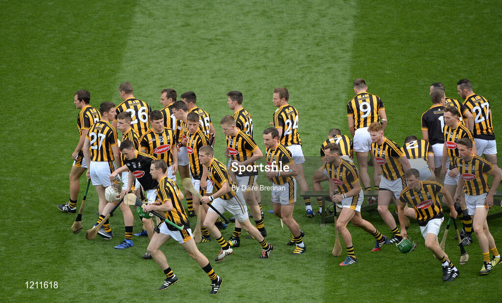 4 September 2016; The Kilkenny team break from the team photograph ahead of the GAA Hurling All-Ireland Senior Championship Final match between Kilkenny and Tipperary at Croke Park in Dublin. Photo by Daire Brennan/Sportsfile