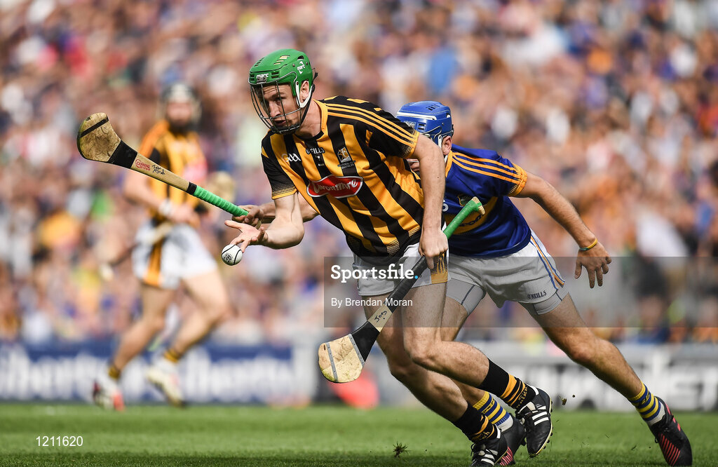 4 September 2016; Joey Holden of Kilkenny in action against John McGrath of Tipperary during the GAA Hurling All-Ireland Senior Championship Final match between Kilkenny and Tipperary at Croke Park in Dublin. Photo by Brendan Moran/Sportsfile