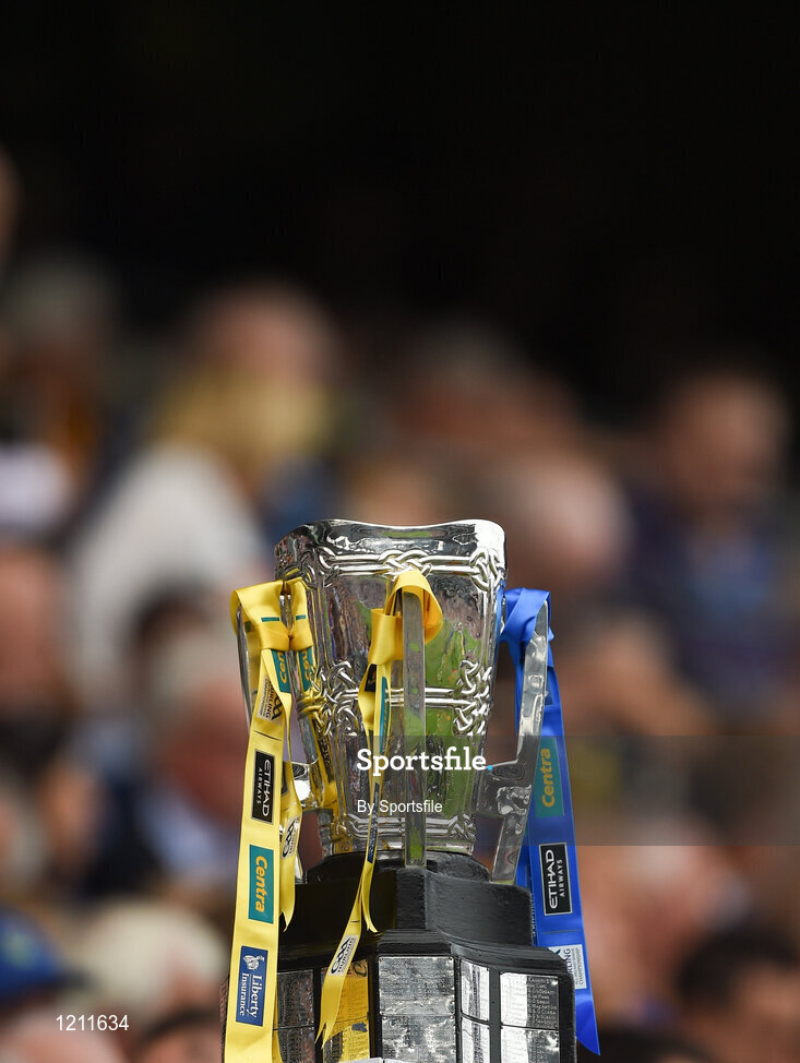4 September 2016; A general view of the Liam Maccarthy cup at the GAA Hurling All-Ireland Senior Championship Final match between Kilkenny and Tipperary at Croke Park in Dublin. Photo by Sportsfile
