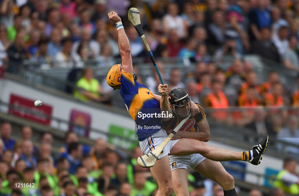4 September 2016; Pádraic Maher of Tipperary in action against Walter Walsh of Kilkenny during the GAA Hurling All-Ireland Senior Championship Final match between Kilkenny and Tipperary at Croke Park in Dublin. Photo by Sportsfile