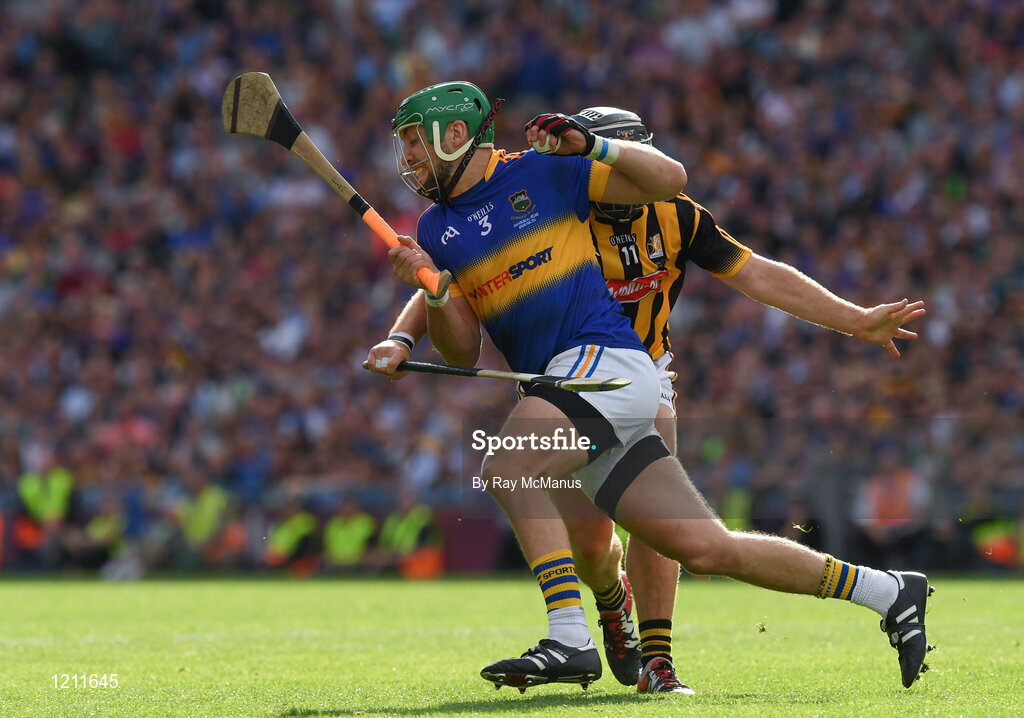 4 September 2016; James Barry of Tipperary in action against Richie Hogan of Kilkenny during the GAA Hurling All-Ireland Senior Championship Final match between Kilkenny and Tipperary at Croke Park in Dublin. Photo by Ray McManus/Sportsfile