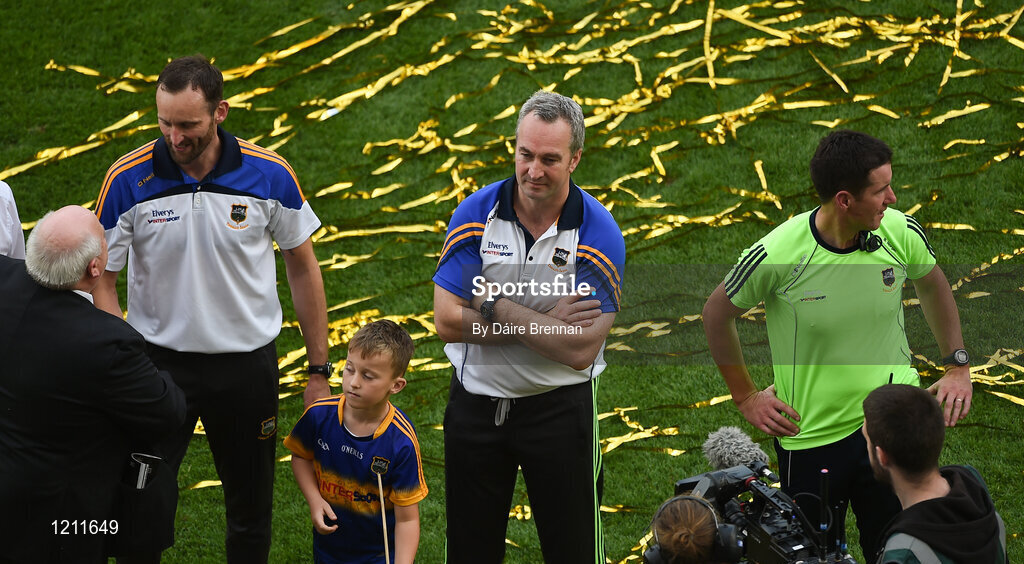 4 September 2016; Tipperary manager Michael Ryan watches the presentation from the field during the GAA Hurling All-Ireland Senior Championship Final match between Kilkenny and Tipperary at Croke Park in Dublin. Photo by Daire Brennan/Sportsfile