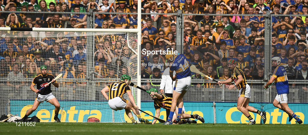 4 September 2016; Séamus Callanan of Tipperary has a shot on goal which was saved by Kilkenny goalkeeper Eóin Murphy during the GAA Hurling All-Ireland Senior Championship Final match between Kilkenny and Tipperary at Croke Park in Dublin. Photo by Brendan Moran/Sportsfile