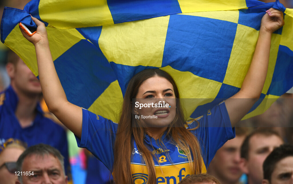 4 September 2016; A Tipperary supporter during the GAA Hurling All-Ireland Senior Championship Final match between Kilkenny and Tipperary at Croke Park in Dublin. Photo by Sportsfile