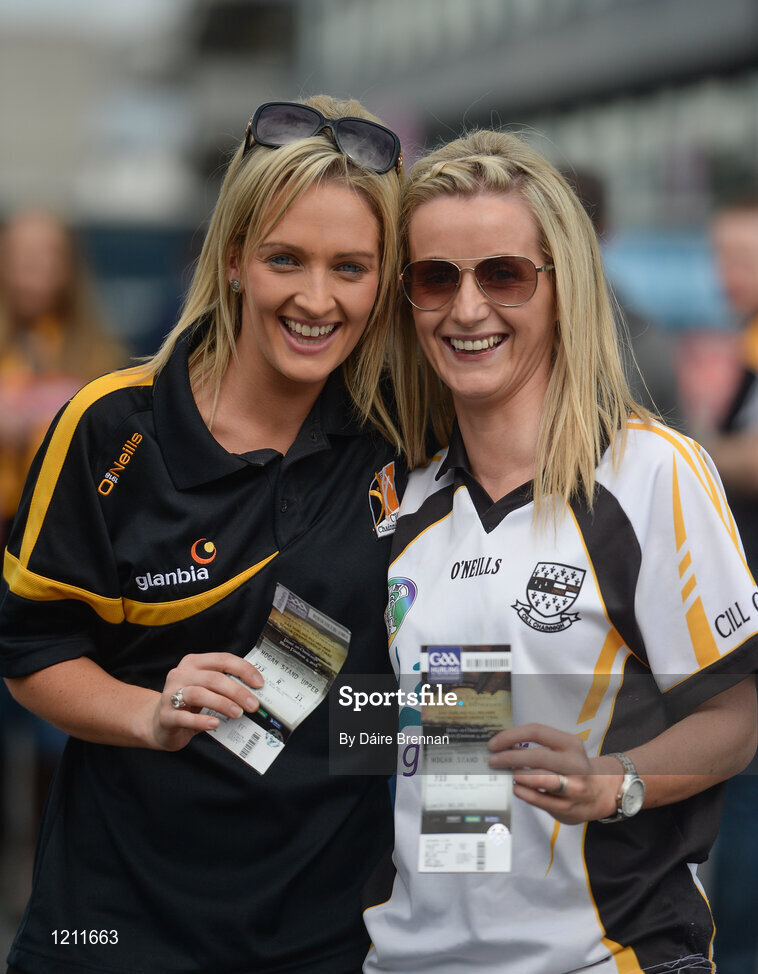 4 September 2016; Kilkenny supporters, Catherine Doherty, right, from Galmoy, Co Kilkenny, and Edel O'Hara, from Danesfort, Co Kilkenny, ahead of the GAA Hurling All-Ireland Senior Championship Final match between Kilkenny and Tipperary at Croke Park in Dublin. Photo by Daire Brennan/Sportsfile
