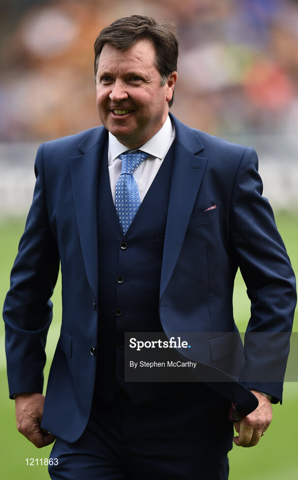 4 September 2016; Member of the Tipperary 1991 Jubilee Hurling team, Pat Fox, during their presentation to the crowd before the GAA Hurling All-Ireland Senior Championship Final match between Kilkenny and Tipperary at Croke Park in Dublin. Photo by Stephen McCarthy/Sportsfile