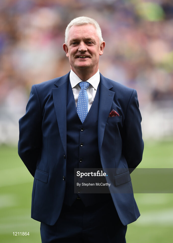 4 September 2016; Member of the Tipperary 1991 Jubilee Hurling team, Nicky English, during their presentation to the crowd before the GAA Hurling All-Ireland Senior Championship Final match between Kilkenny and Tipperary at Croke Park in Dublin. Photo by Stephen McCarthy/Sportsfile