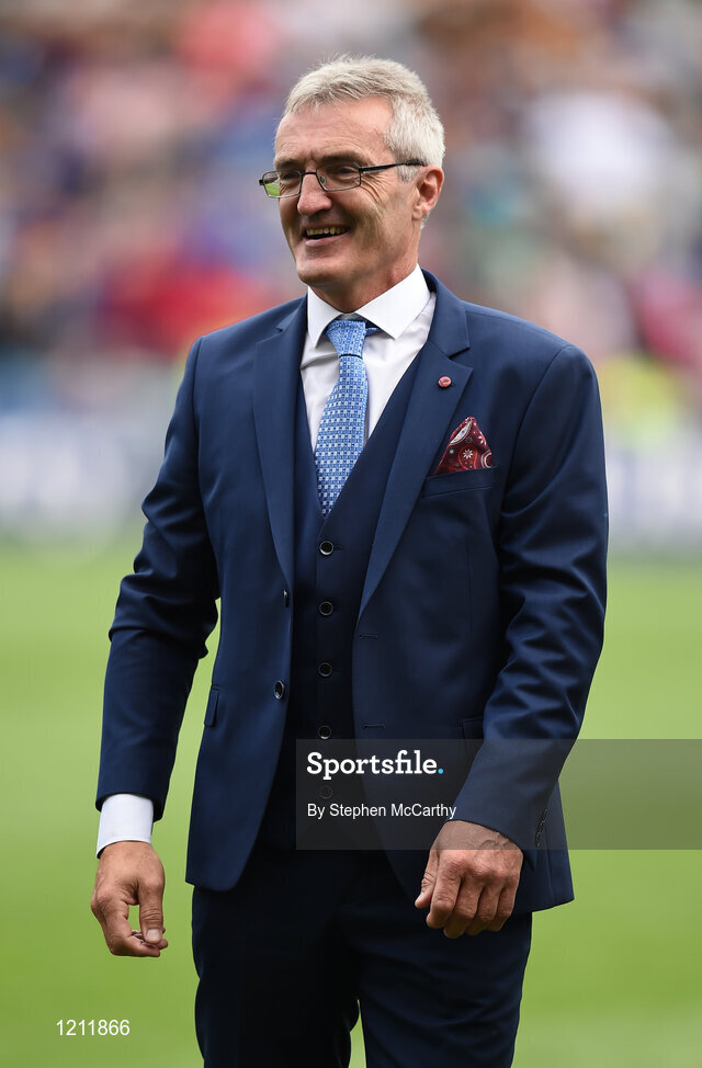 4 September 2016; Member of the Tipperary 1991 Jubilee Hurling team, Colm Bonnar, during their presentation to the crowd before the GAA Hurling All-Ireland Senior Championship Final match between Kilkenny and Tipperary at Croke Park in Dublin. Photo by Stephen McCarthy/Sportsfile